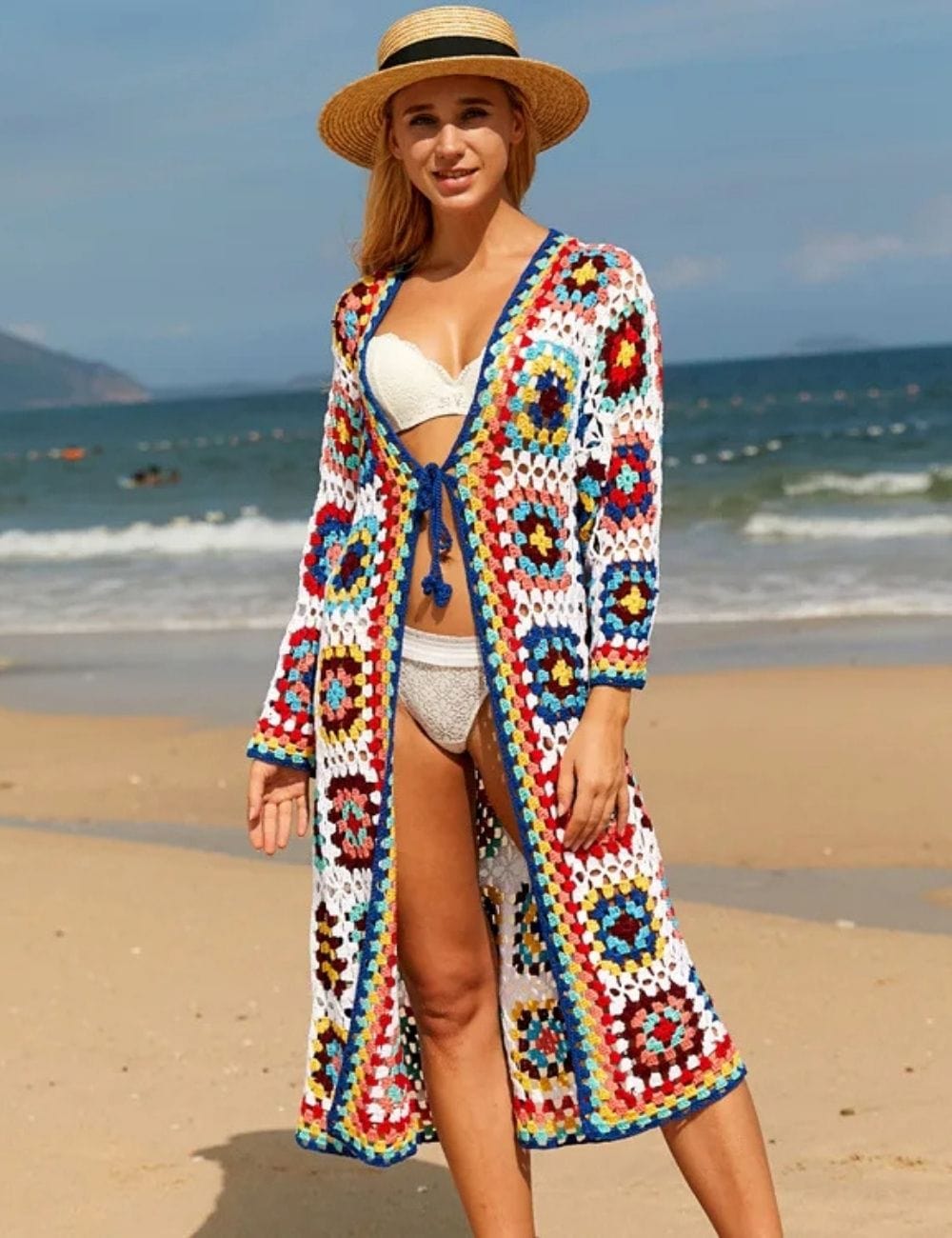 Kimono Crochet Plage Multi / Unique