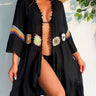 Kimono de Plage Femme Noir Noir / Unique