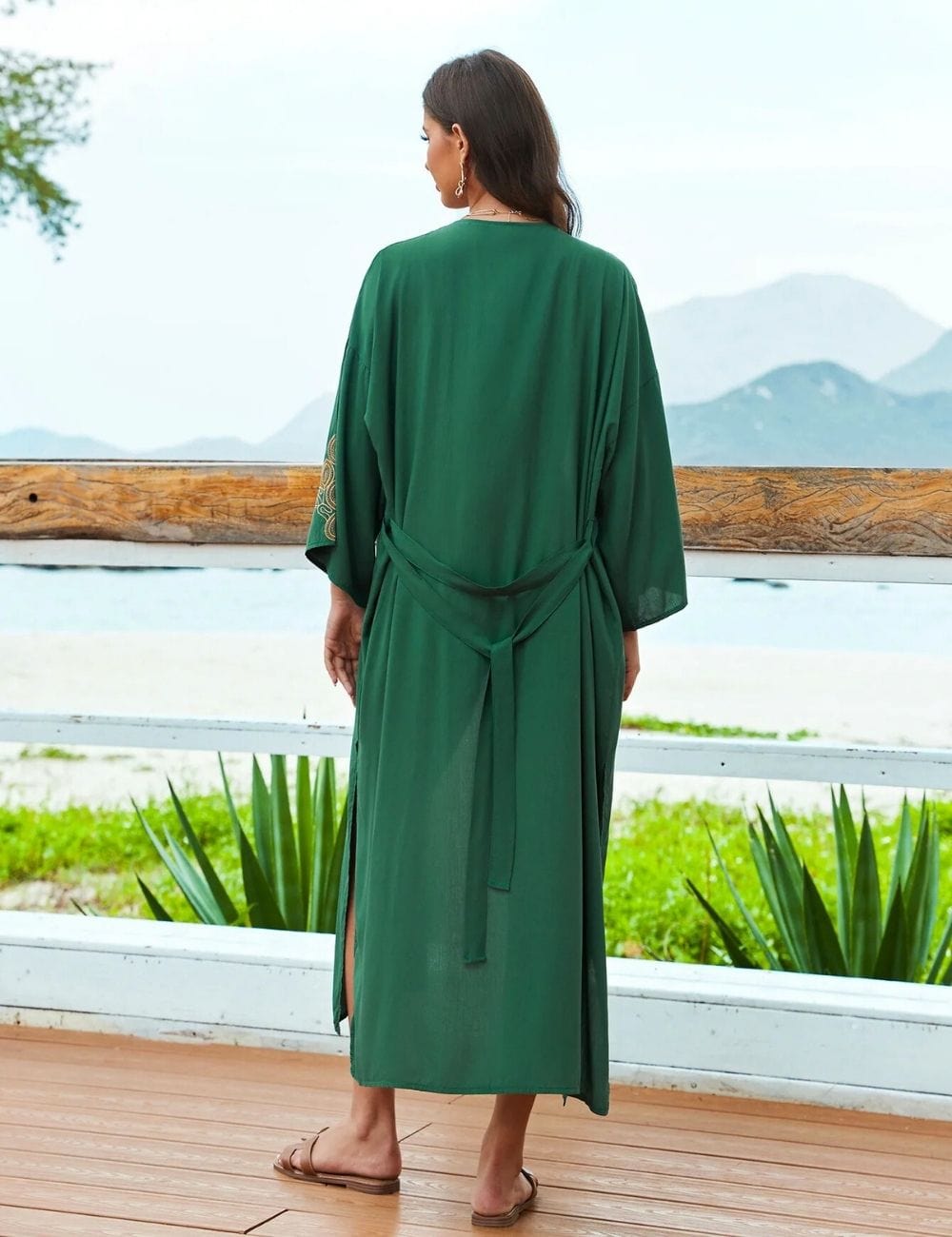 Kimono Plage Vert Vert / Unique