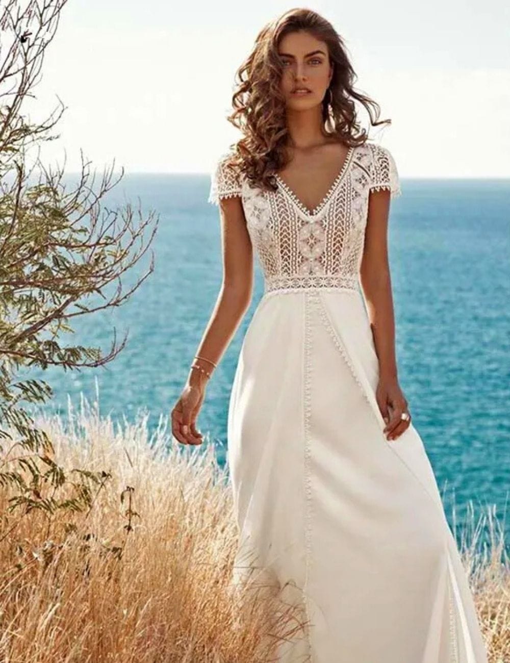 Robe Blanche Longue pour Mariage Plage Blanc / 2