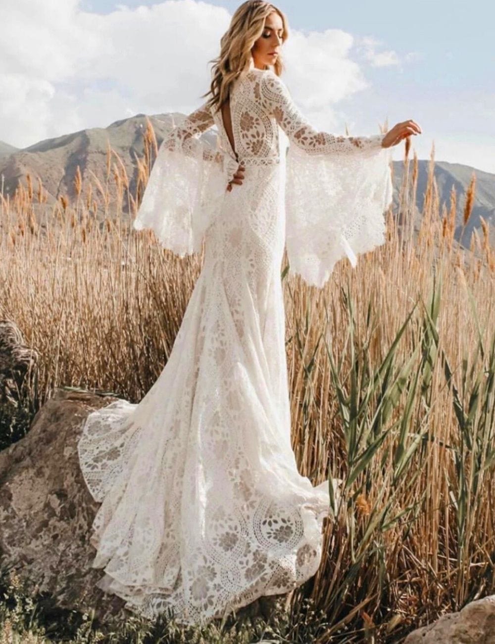 Robe de Mariée Plage Dentelle Blanc / 6