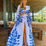 Robe de Plage Fluide Blanc-Bleu / Unique