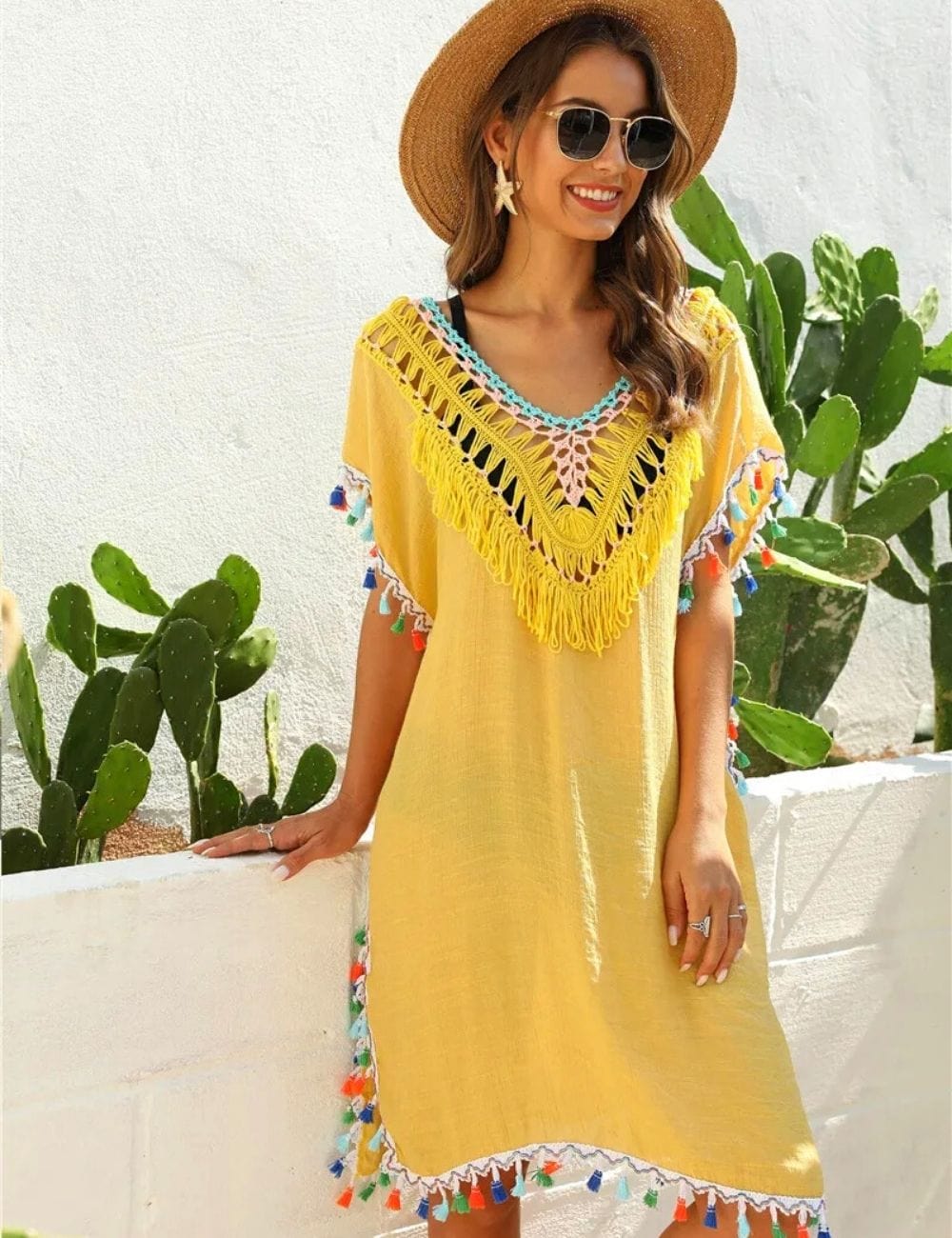 Robe de Plage Jaune Jaune / S