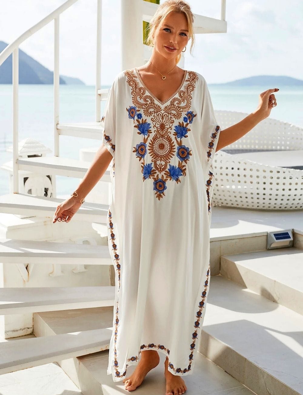 Robe de Plage Kaftan Blanc / Unique