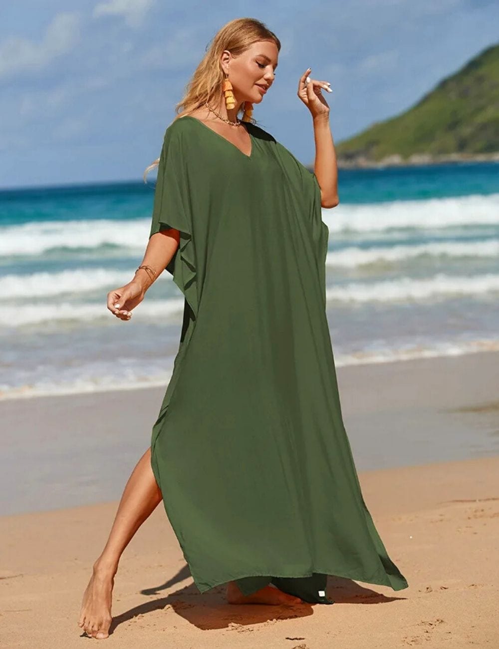 Robe de Plage Verte Vert Militaire / Unique