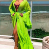 Robe Longue Verte Plage Vert-Pistache / Unique