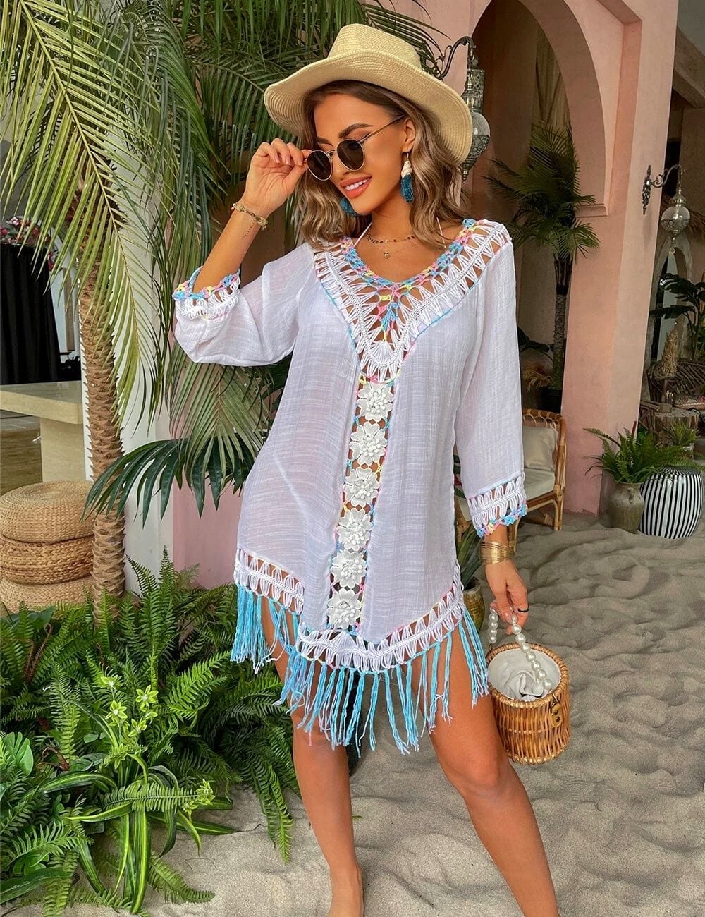 Robe Tenue De Plage Blanc / Unique