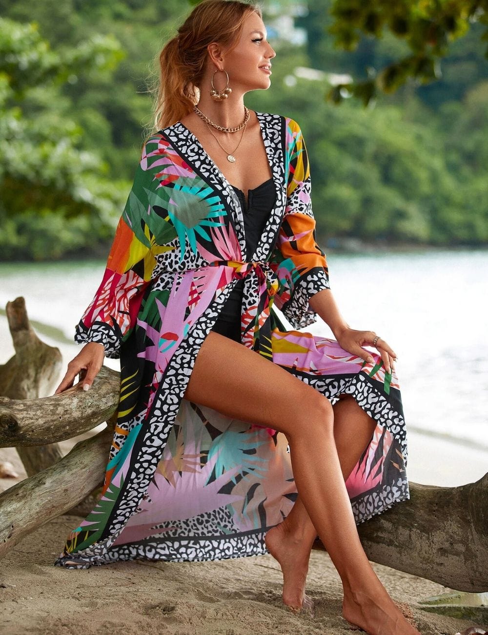 Kimono Fleuri Plage Fleurie / Unique