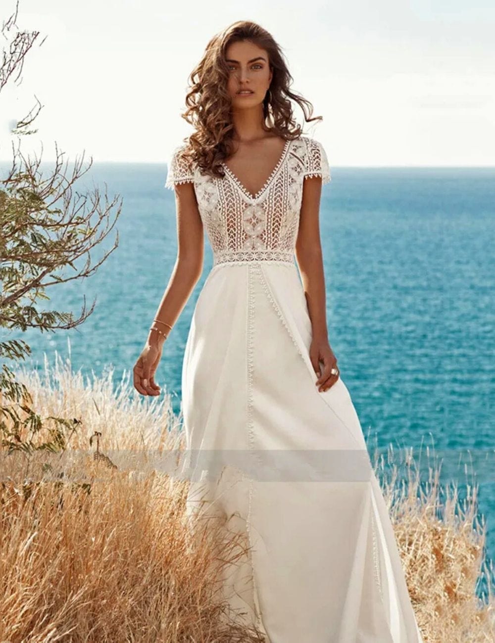 Robe Blanche Longue pour Mariage Plage