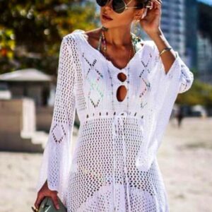 Robe de Plage en Maille Blanc / Unique