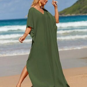 Robe de Plage Verte Vert Militaire / Unique