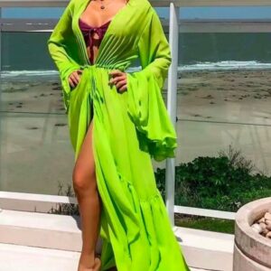 Robe Longue Verte Plage Vert-Pistache / Unique